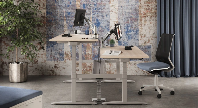 bureau double réglable en hauteur